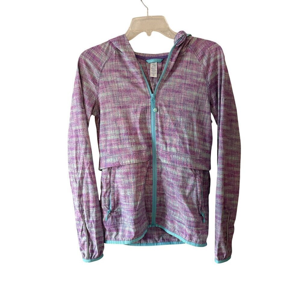 Ivivva Girls Hooded Lightweight Jacket With Full Zip & Pockets Size 14 Purple